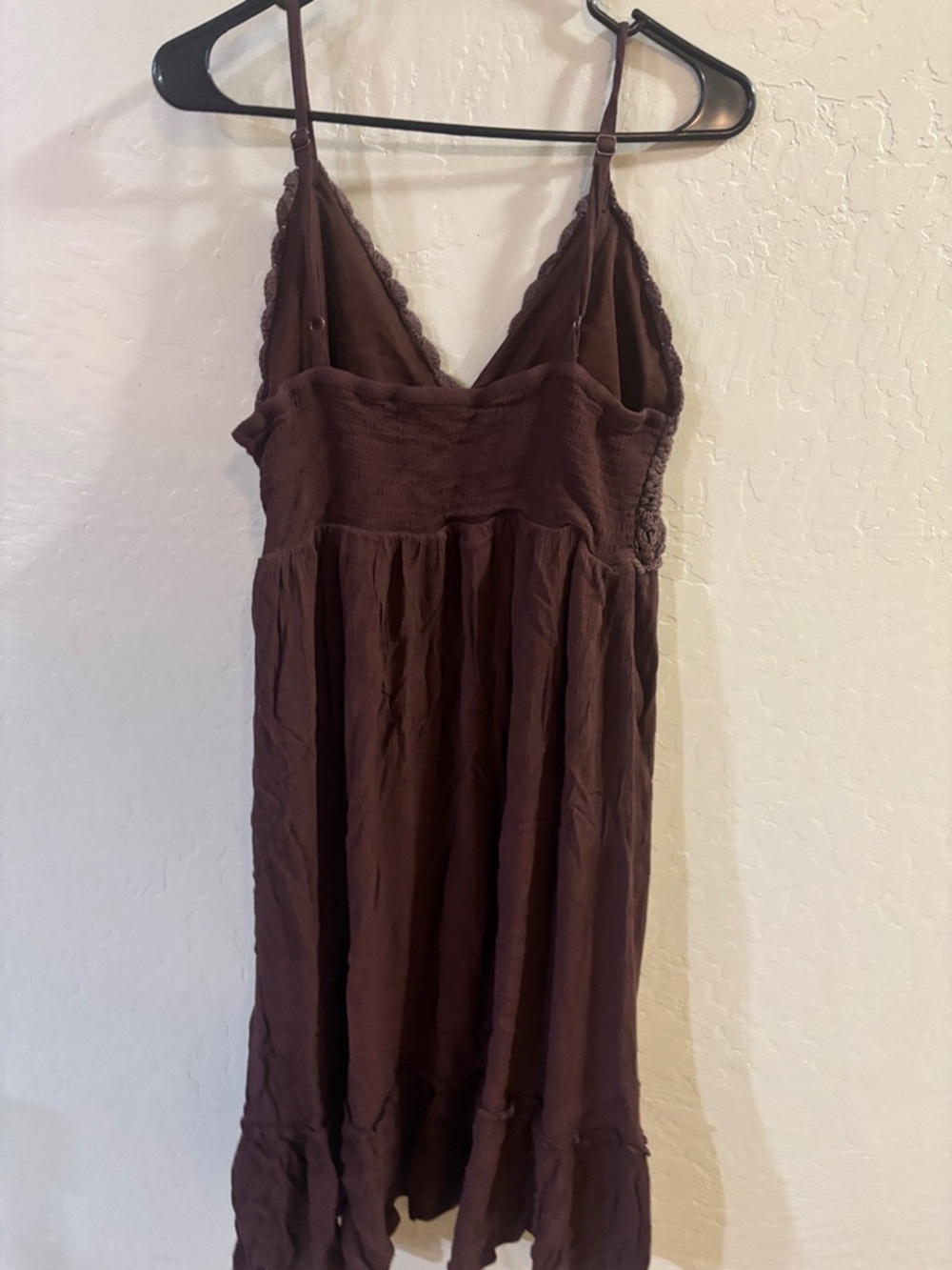 Blush Brown Crochet Bodice Midi Dress - Picture 8 of 11